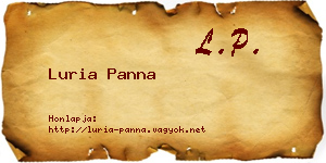 Luria Panna névjegykártya